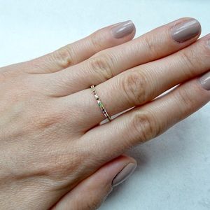 EF Collection 14KY Multi-Gemstone and Diamond Eternity Ring. Size 6.